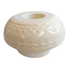 Belleek Living Candle Holder. Cream. Scallop Pattern. No Chips Or Cracks........