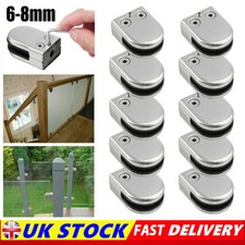 24X Glass Clamp Stainless Steel 304 Clip Flat Back Bracket For Balustrade 8-12MM