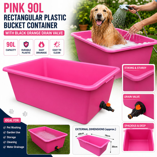 Pink dog washing bath tough - dog,