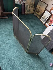 Black and Brass Coloured Folding Fire Guard Fire Screen Collection Only CV4