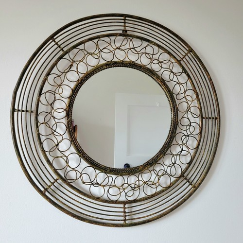 Rustic metal framed mirror - framed,