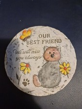 LATEX MOULD OF A PET REMEMBERANCE GARDEN ORNAMENT/ PLAQUE (CAT)