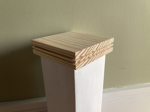 Modern solid pine newel - pine, cap