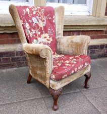 Vintage Wing Back Chair Rustic