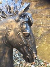 Horse Head Stallion Bust Garden Statue Bronze Effect Hand Finished