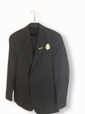 Vintage y2k Vanheusen Mens grey pinstripe suit size M| W 36 L 30 | SKU 610
