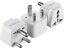 Ceptics India Travel Plug Adapter Type D for Pakistan, Nepal, Bangladesh -3 Pack