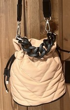 Zara Beige quilted mini bucket