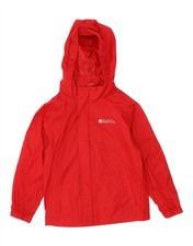 MOUNTAIN WAREHOUSE Boys Hooded Rain Jacket 3-4 Years Red Nylon CF07