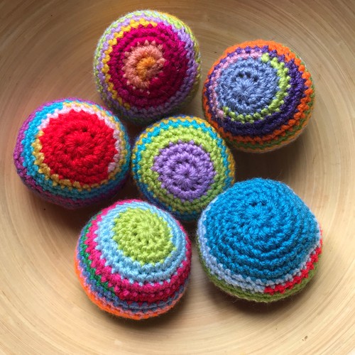 Handmade crochet hacky sack - hacky, /