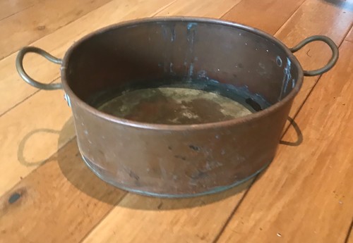 Vintage oval copper - oval, planter