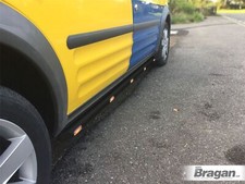 Black Side Bars + Amber LEDs For Mercedes Vito Viano SWB MWB 2014+ Van Tubes