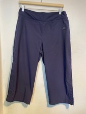 Vintage adidas Size 16 Navy Blue Cropped Trousers Poppers Retro 90s Summer