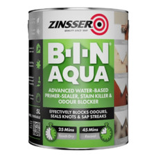 Zinsser B-I-N Aqua Primer Sealer - Stain Killer Paint - White Adanaced Tech