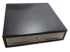 Used NCR 2177-3000-9090 Cash Drawer 24V RET Black w/Steel Front (No Tray)