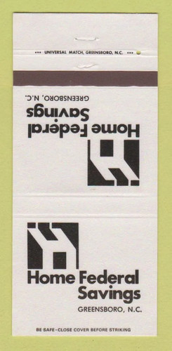 Matchbook cover home federal - cover,