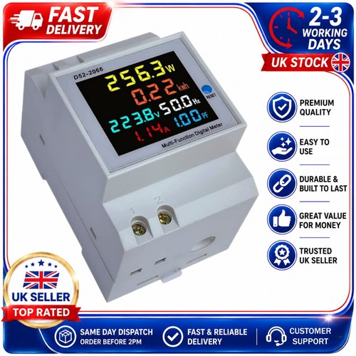 Din rail 100a lcd power - din,