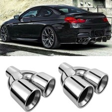 For 6 Series F12 F13 M6 2.5" to 3.5"OD Quad Quad Twin Exhaust Pipe Tail Muffler