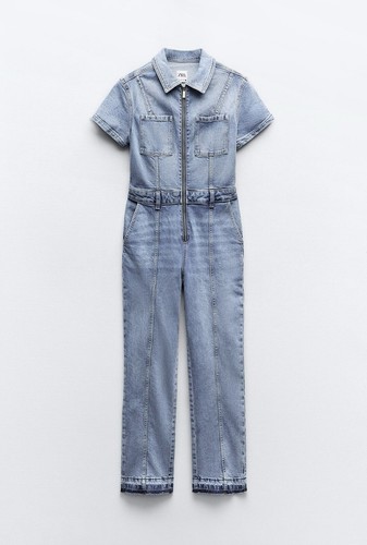 Zara long denim jumpsuit - long,