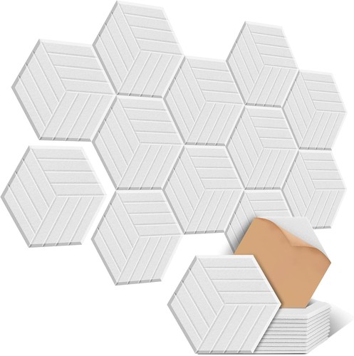 White hexagon acoustic - white,