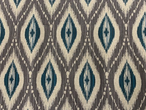 Persian ikat fabric grey teal - ikat,