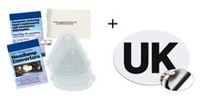 UK Badge + Headlight Beam Deflectors Headlamp Direction Converter Travel Abroad