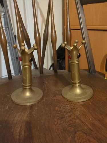 Pair brass coronet - of,