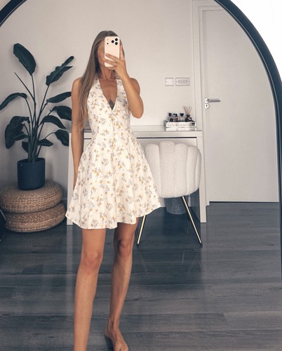 Zara halterneck mini floral - halterneck,