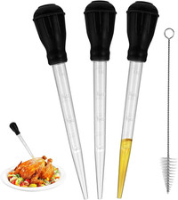 3pcs Turkey Baster Set - BBQ Meat Marinade Syringe Pipette for Cooking Grill
