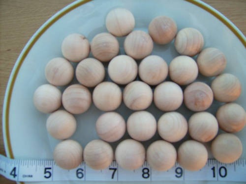12x wood balls turned - turned, wooden