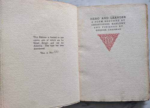 Hero leander 1909 marlowe - marlowe, &