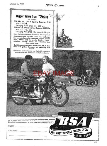 1955 advert for bsa - 1955,