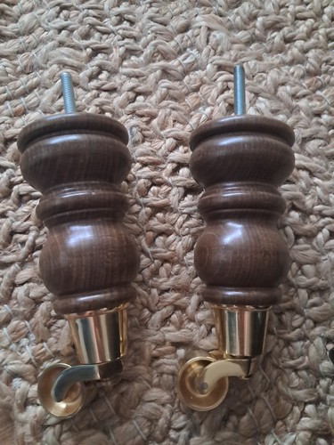 Solid dark oak furniture leg - oak,