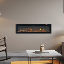Versatile Media Wall LED Electric Fireplace Insert with Remote Control