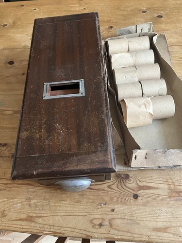 Vintage wooden cash register - wooden,