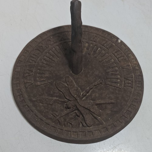 Round metal sundial with roman - with,