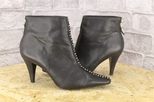 BLACK FAUX LEATHER MID HEEL