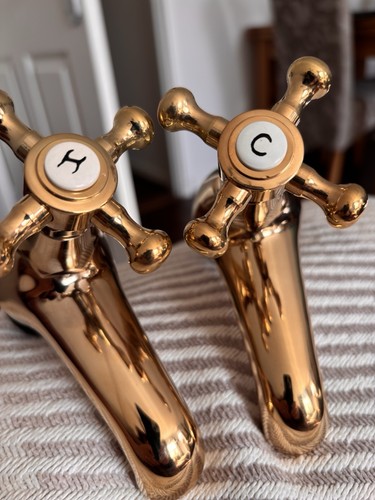 Vintage solid brass taps - vintage,