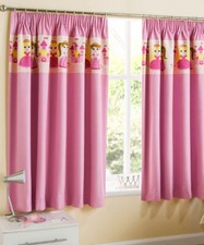 PRINCESS PENCIL PLEAT BLACKOUT CURTAINS (GORGEOUS PINK CHILDRENS CURTAINS)