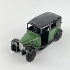 Vintage Early Dinky 36g Pre War Taxi Open Rear Window Green & Black Car A/F