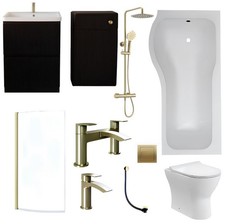 Black Fluted Vanity & Wc