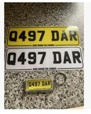 Mobility Scooter Number Plates Personalised two 190 x 55mm & matching keyring