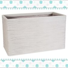 Light Grey Home Garden Patio Amalfi Stone Effect Long Trough Flower Planters