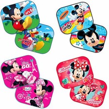 2 x Disney Minnie Mickey Mouse Car Sun Shade UV Baby Children Kids Window Visor