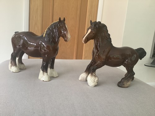 Pair beswick shire horses - pair,