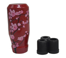 Kode Shop-Billet Gear Knob Shifter Screw On JDM 8cm Red with Pink Blossom