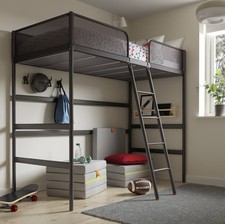 Loft bed frame, dark grey