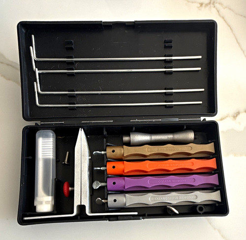 Guided knife sharpening system - knife,