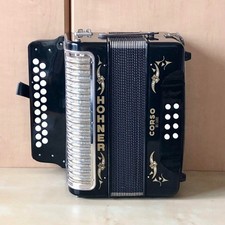 Hohner Corso De Luxe Button Accordion Made in Germany Vintage Instrument