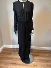 TED BAKER Jumpsuit Womens TB 2 UK 10 Sariaa Black Knitted Chiffon Wide Leg NEW